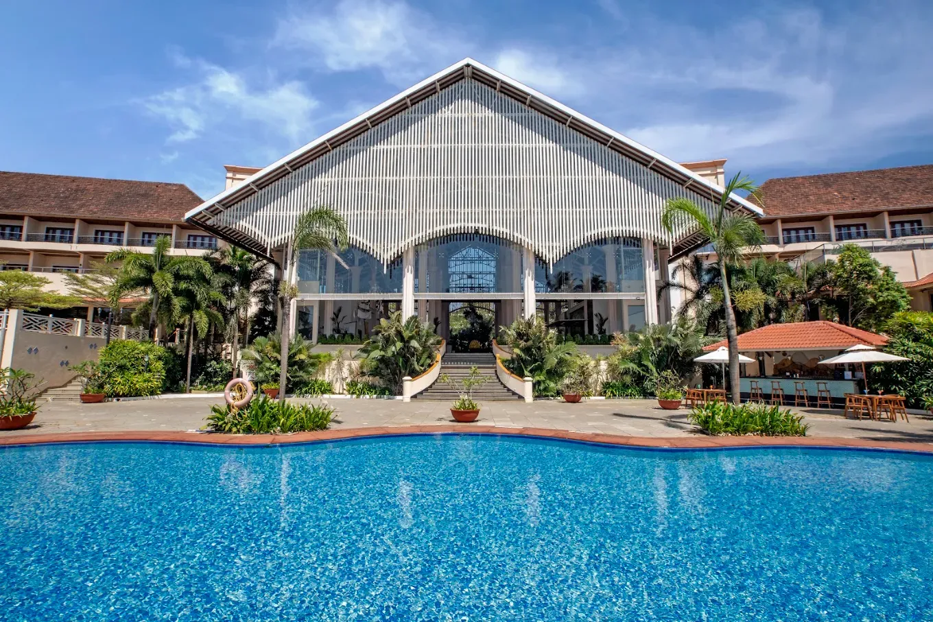 Resort pool and main building