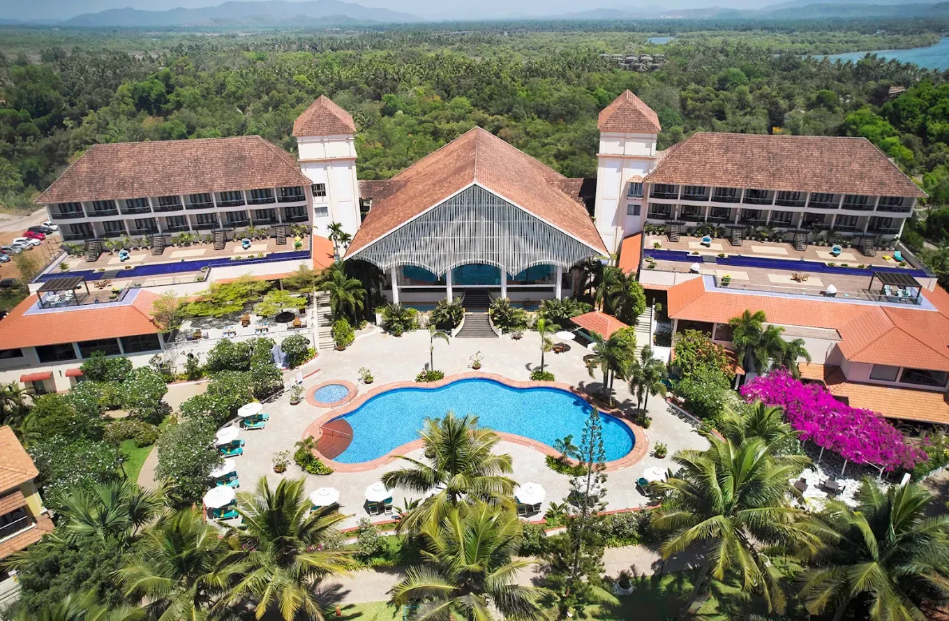 Aerial view of the resort and Cavelossim beach